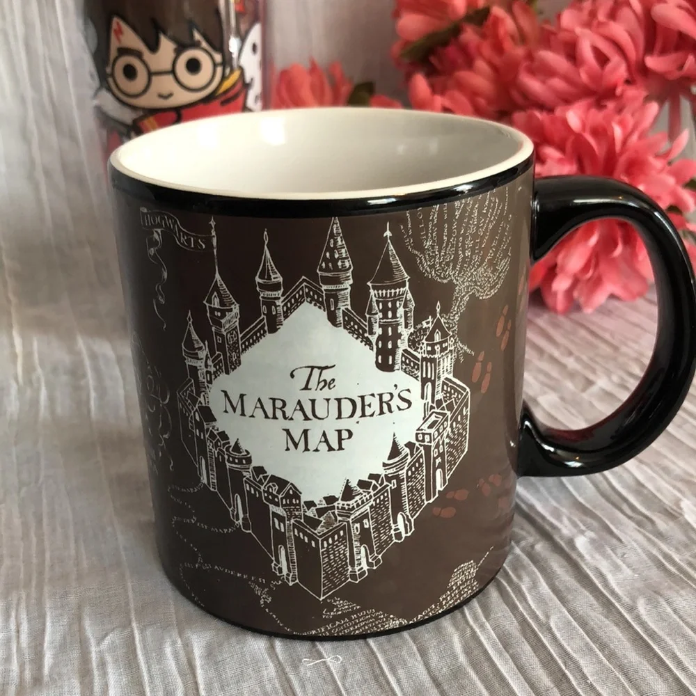 HARRY POTTER lot 2 tall travel water drink bottle & XL soup coffee ceramic mug